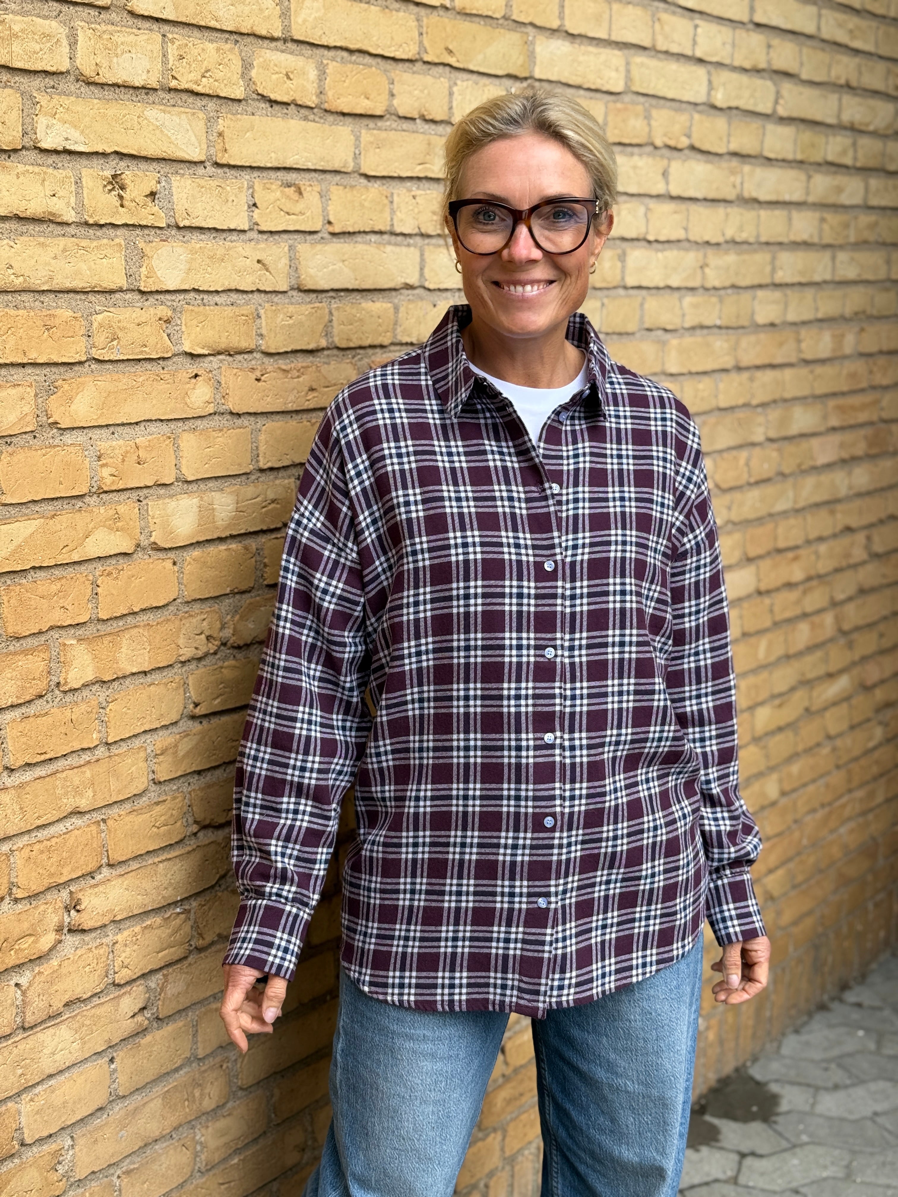 PCVIOLET Shirt x Button detail - Plum Perfect